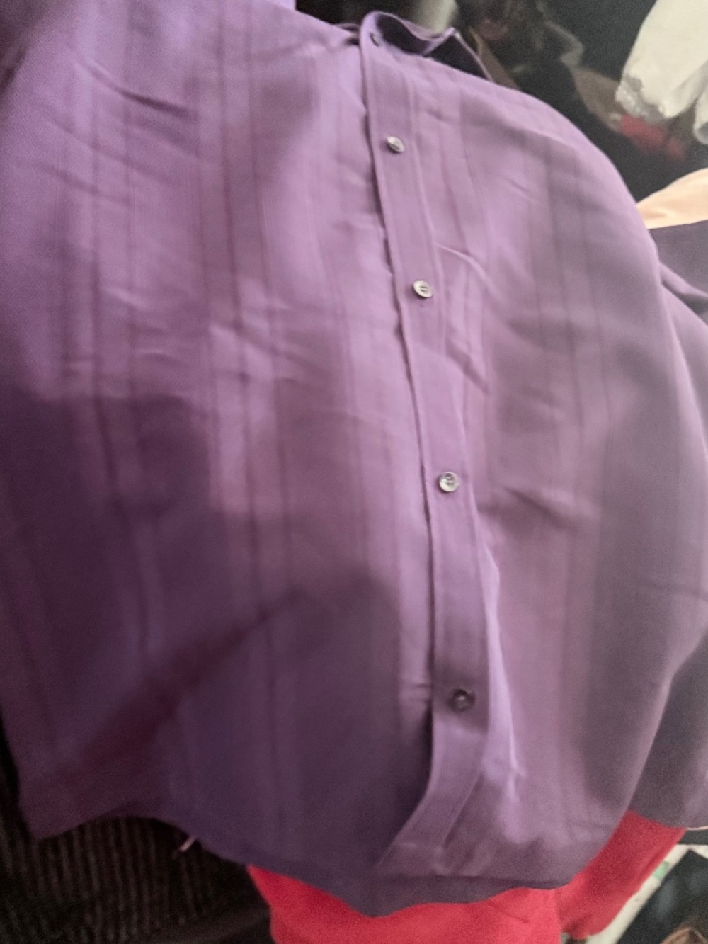 Axcess Shirt Mens Large Purple Striped Short Sleeve Button Front Casual